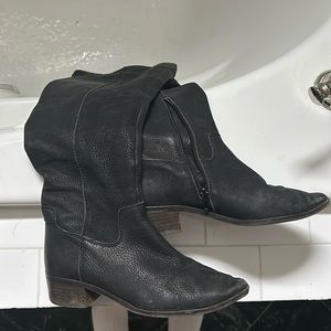 Lucky brand genuine leather black boots